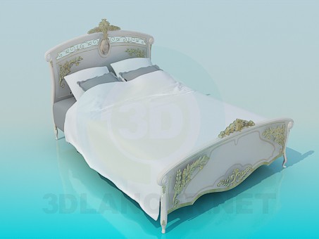 3d model Baroque bed - preview
