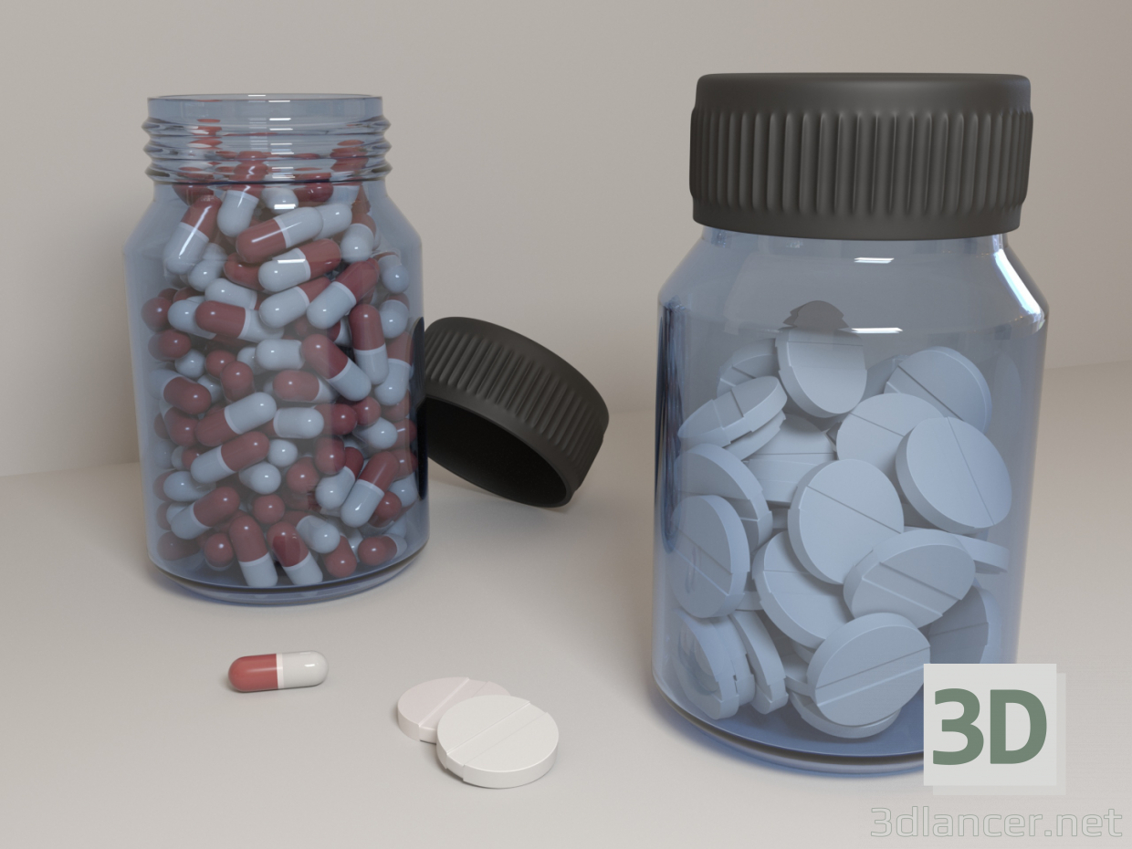modello 3D Pillole - anteprima