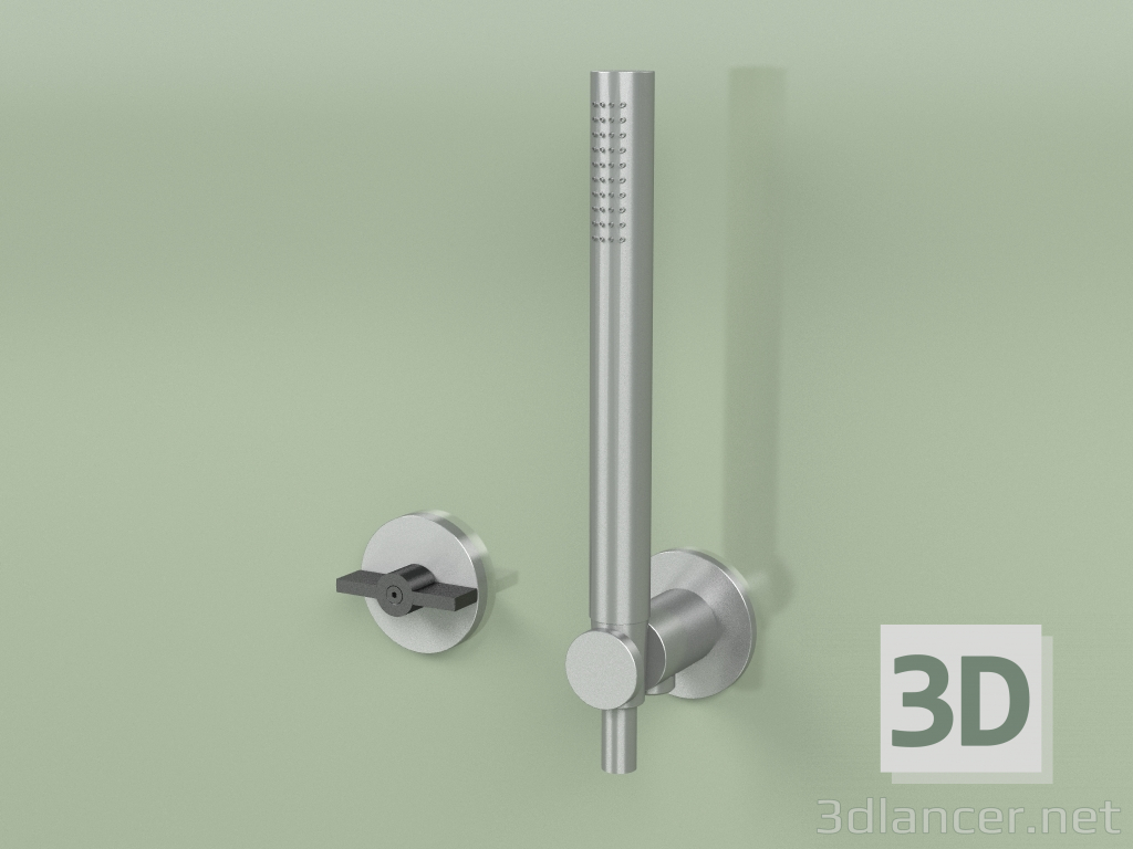 modello 3D Miscelatore idroprogressivo vasca e doccia con doccetta (19 58, AS-ON) - anteprima