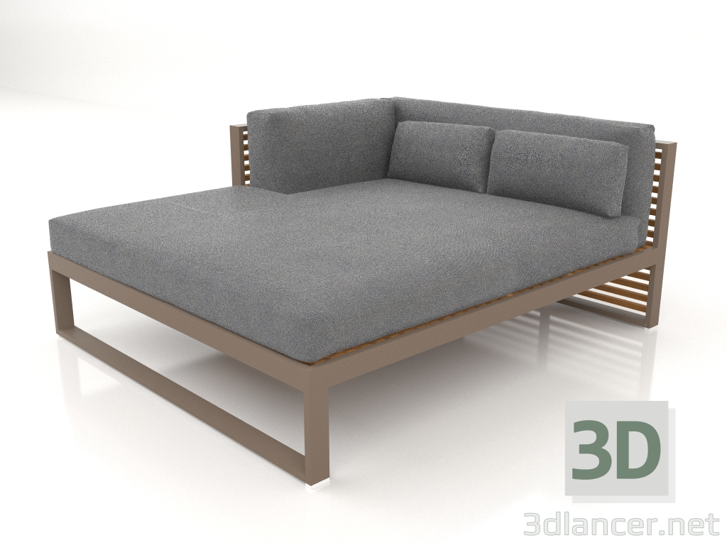 Modelo 3d Sofá modular XL, seção 2 esquerda, madeira artificial (Bronze) - preview