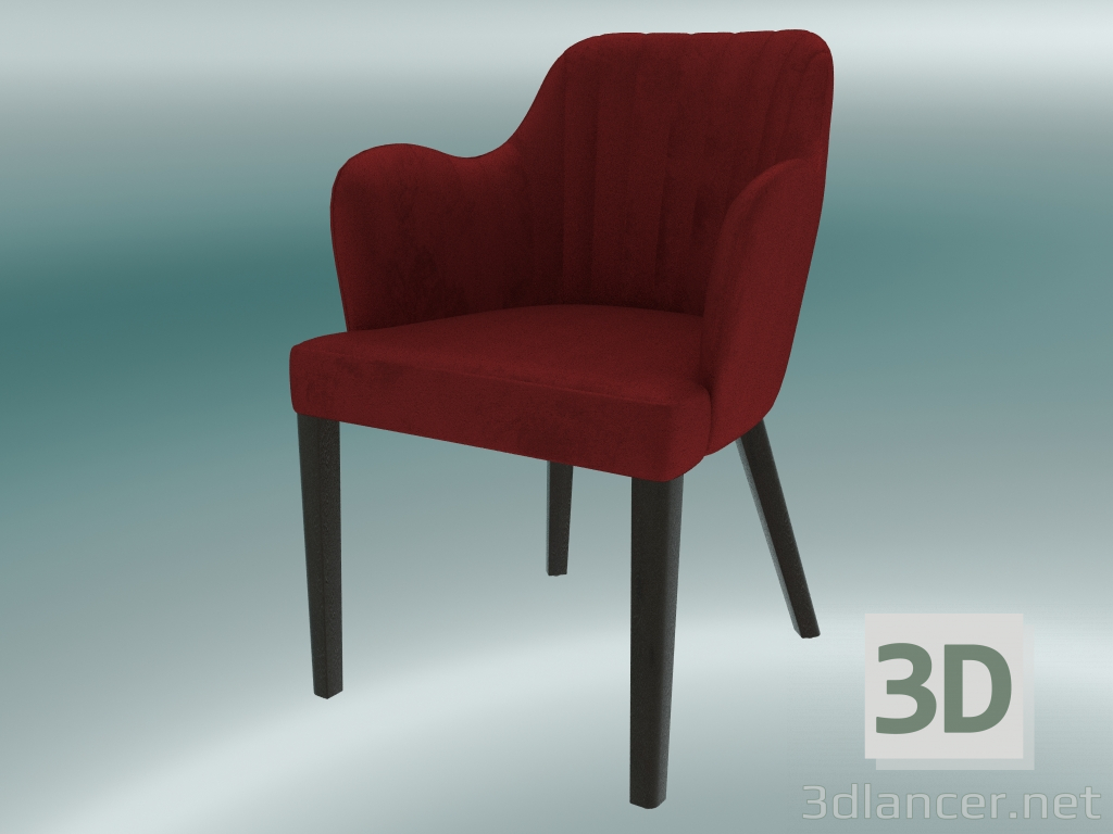 modèle 3D Demi-chaise Jenny (rouge) - preview