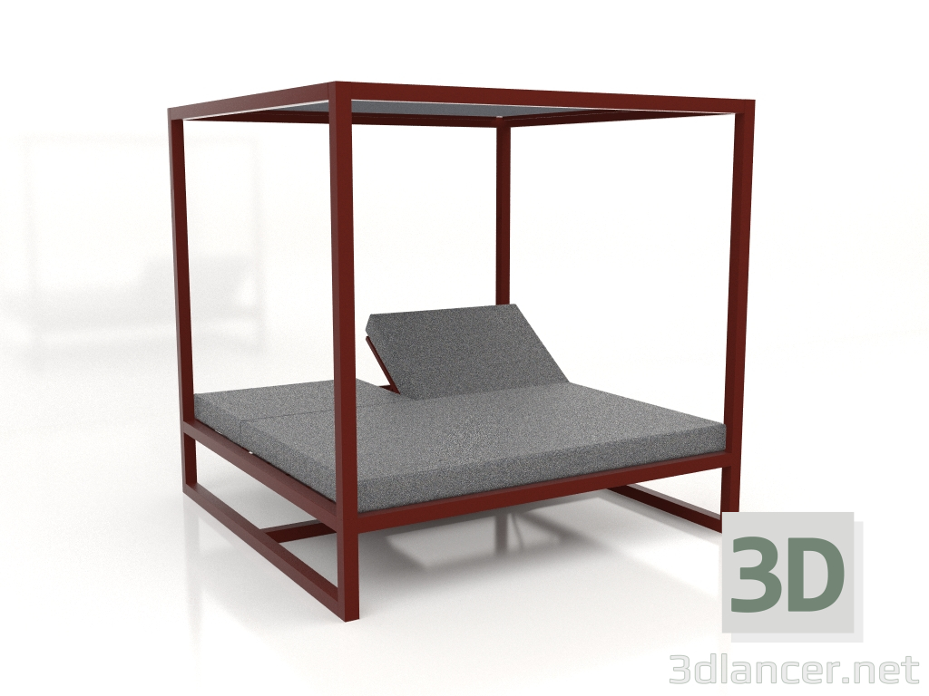 3d model Raised couch Contract (Wine red) - preview