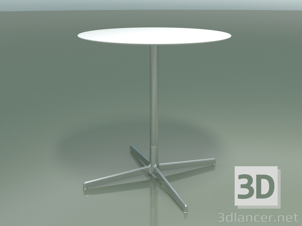 modello 3D Tavolo rotondo 5553 (H 72.5 - Ø 69 cm, Bianco, LU1) - anteprima