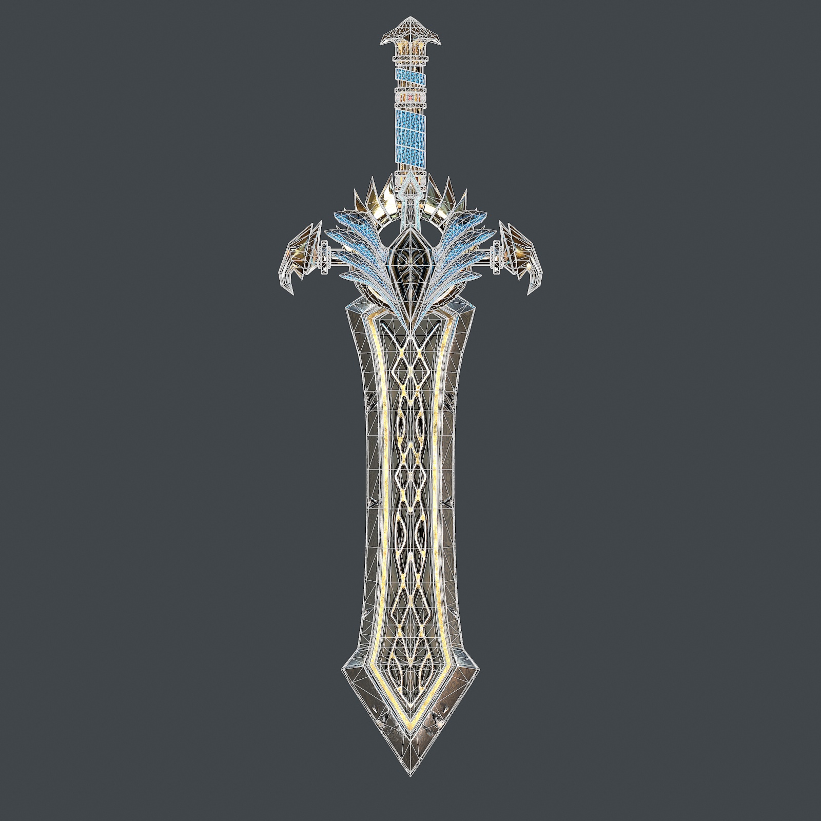 Fantasy Schwert 25 mit Scheide 3d Modell 3D-Modell kaufen - Rendern