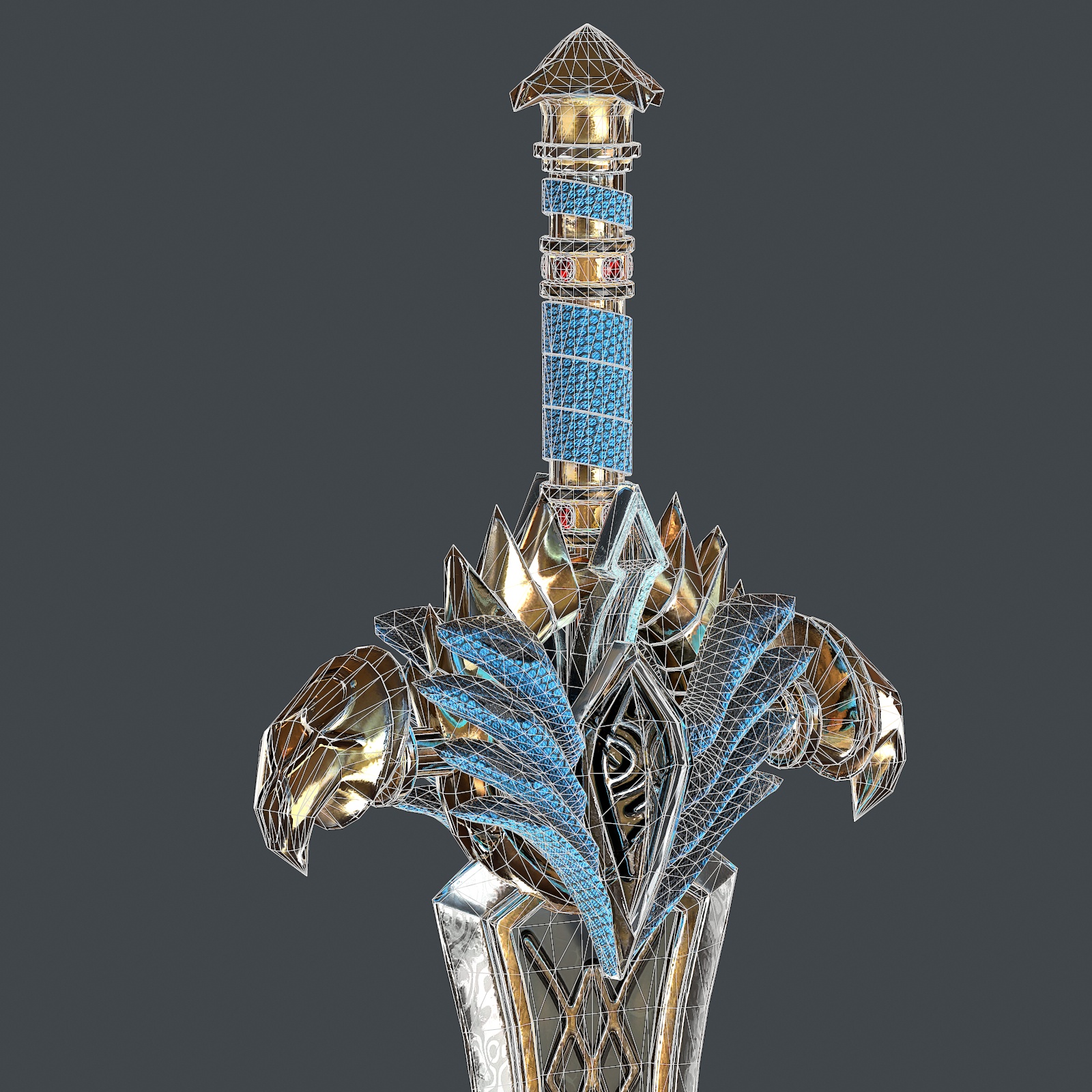 3d Fantasy sword 25 with scabbard 3d model model buy - render