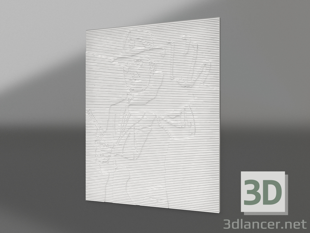 3D Modell Flachrelief von Al Capone - Vorschau