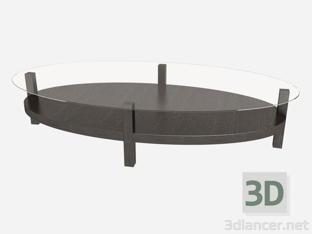 modello 3D Arte caffè ovale tavolo Deco faust z02 - anteprima