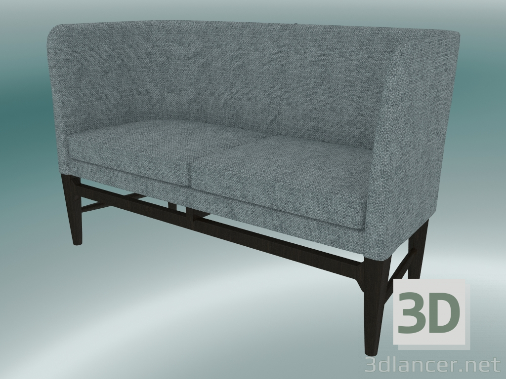 3d model Double sofa Mayor (AJ6, H 82cm, 62x138cm, Walnut, Hallingdal - 130) - preview