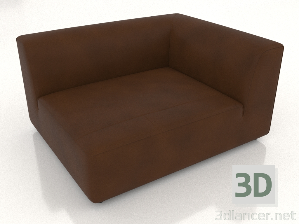 modello 3D Modulo divano angolare asimmetrico sinistro (opzione 2) - anteprima
