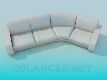3D modeli Köşe deri kanepe - önizleme