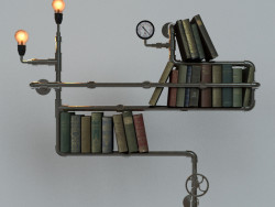 Bücherregal-steampunk