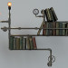 modello 3D Bookshelf steampunk - anteprima