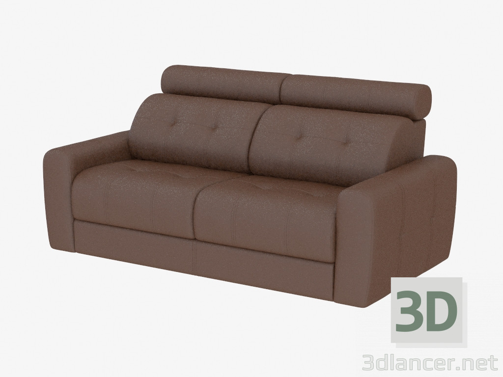 Modelo 3d Sofá de couro com encosto de cabeça Duplo - preview