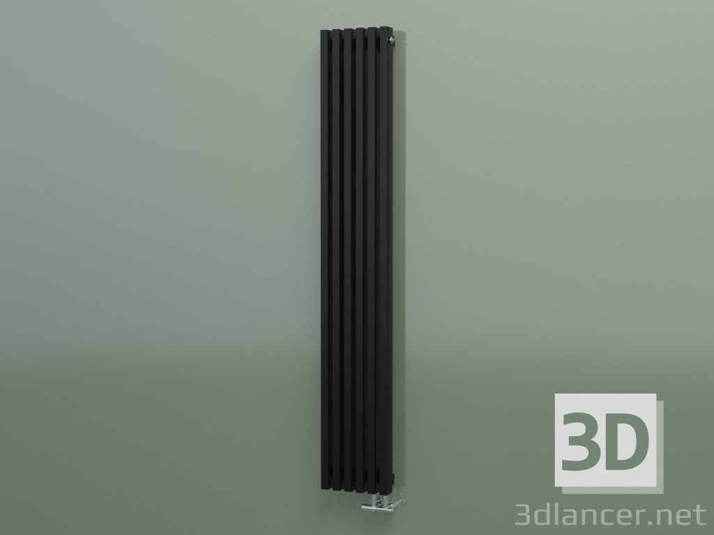 3d model Radiador vertical RETTA (6 secciones 1800 mm 60x30, negro brillante) - vista previa