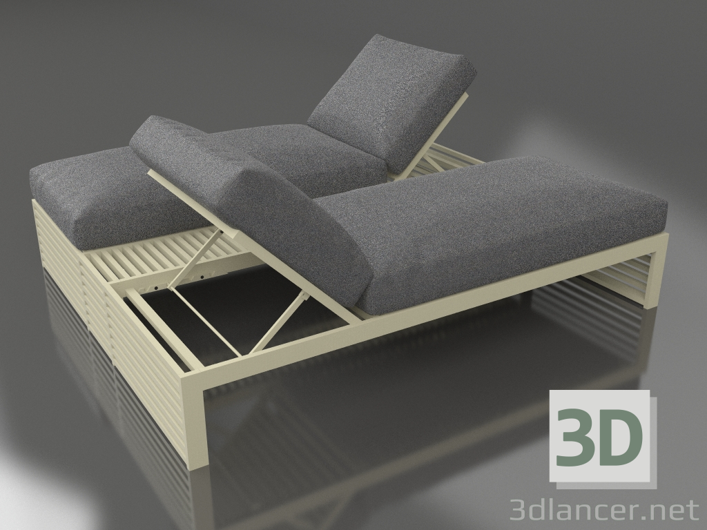 modèle 3D Lit double pour la détente (Or) - preview