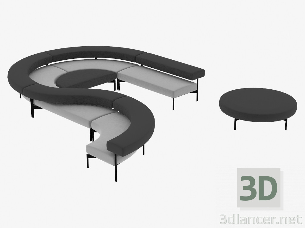 3D modeli Modüler oturma sistemi - önizleme