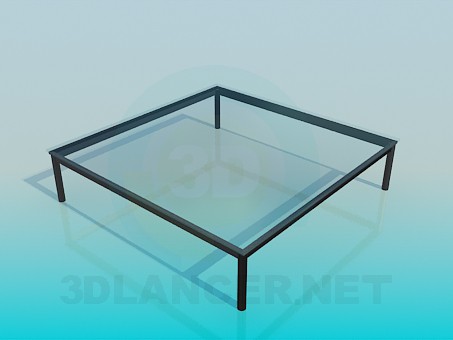 3d модель Журнальний столик зі скляною стільницею – превью