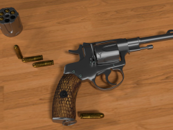 Nagan - Revolver M1835 3D Düşük_Poly