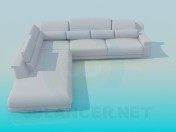 Corner sofa with pads