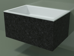 Wall-mounted washbasin (02R142301, Nero Assoluto M03, L 72, P 48, H 36 cm)