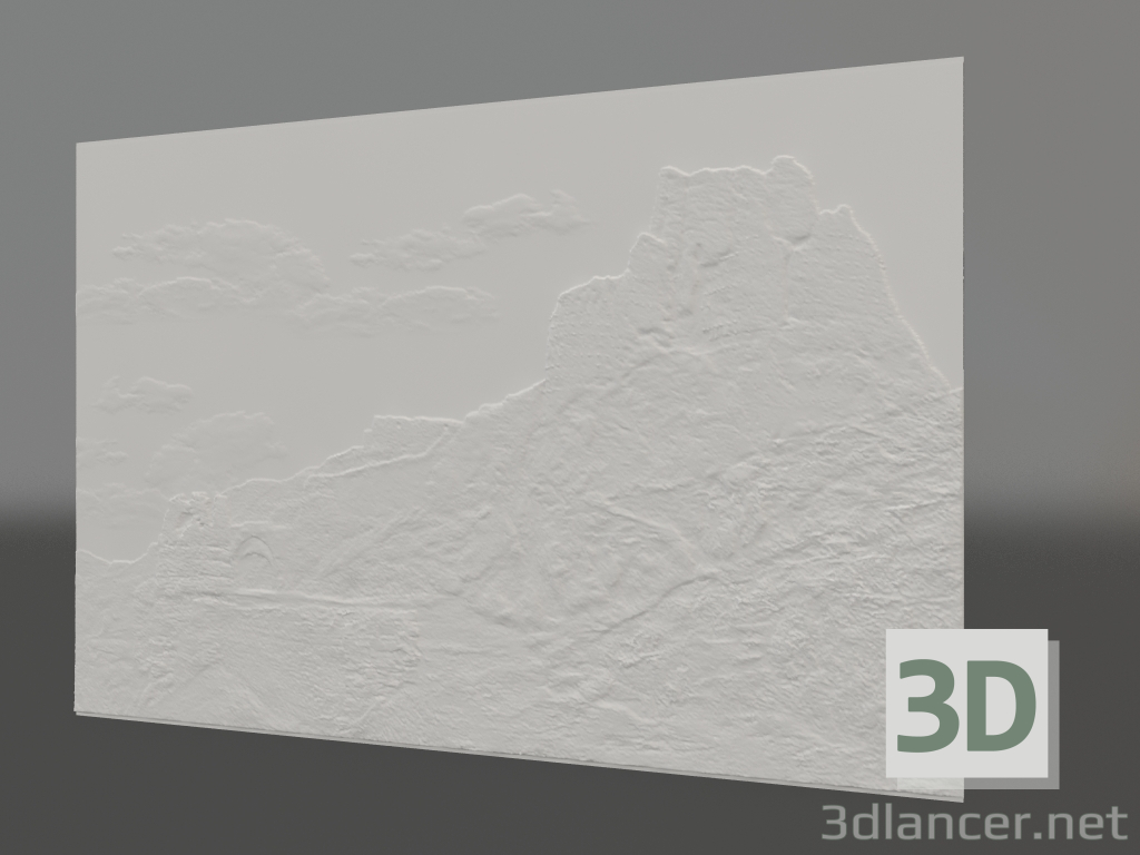 3D Modell Flachrelief Amberd - Vorschau