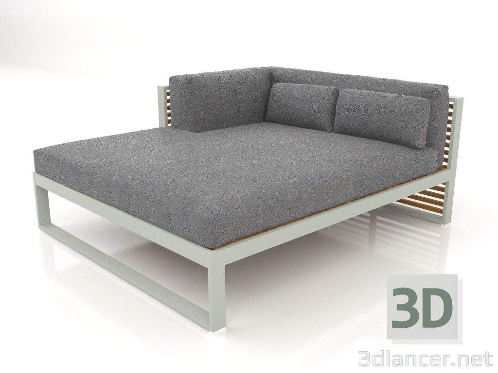 modèle 3D Canapé modulable XL, section 2 gauche, bois artificiel (Gris ciment) - preview