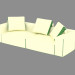 modèle 3D Canapé double modulaire - preview