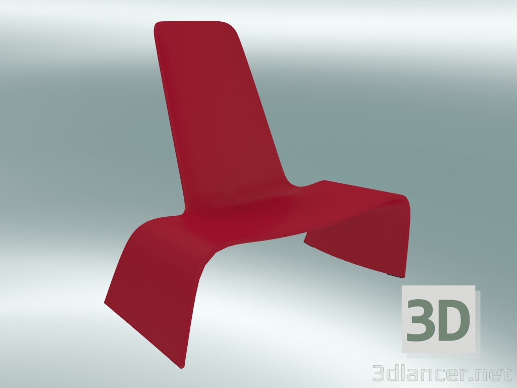Modelo 3d Poltrona LAND lounge chair (1100-00, vermelho tráfego) - preview