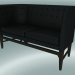 3d model Double sofa Mayor (AJ6, H 82cm, 62x138cm, Walnut, Leather - Black Silk) - preview