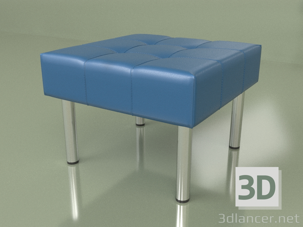 3 डी मॉडल बिजनेस पाउफ (नीला चमड़ा) - पूर्वावलोकन