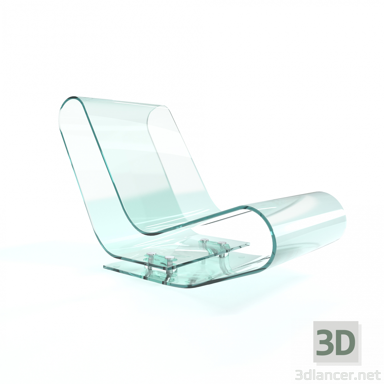 modèle 3D de fauteuil en verre acheter - rendu