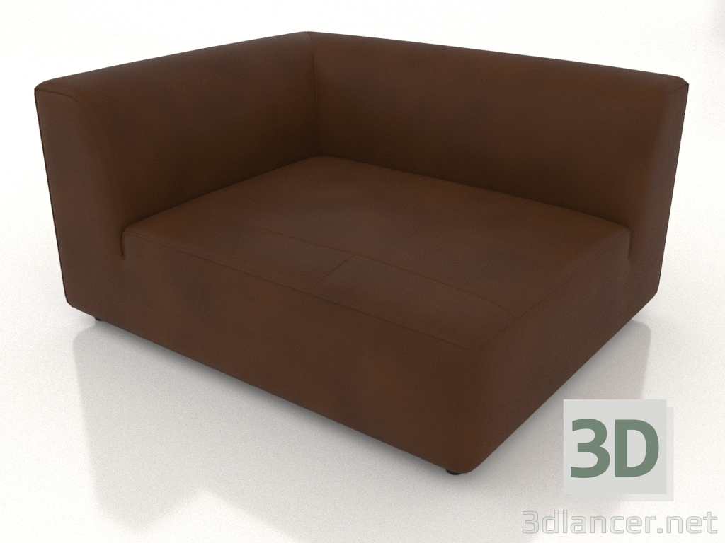 modello 3D Modulo divano angolare asimmetrico destro (opzione 2) - anteprima