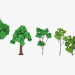 3D LowPoly Ağaçlar Paketi modeli satın - render