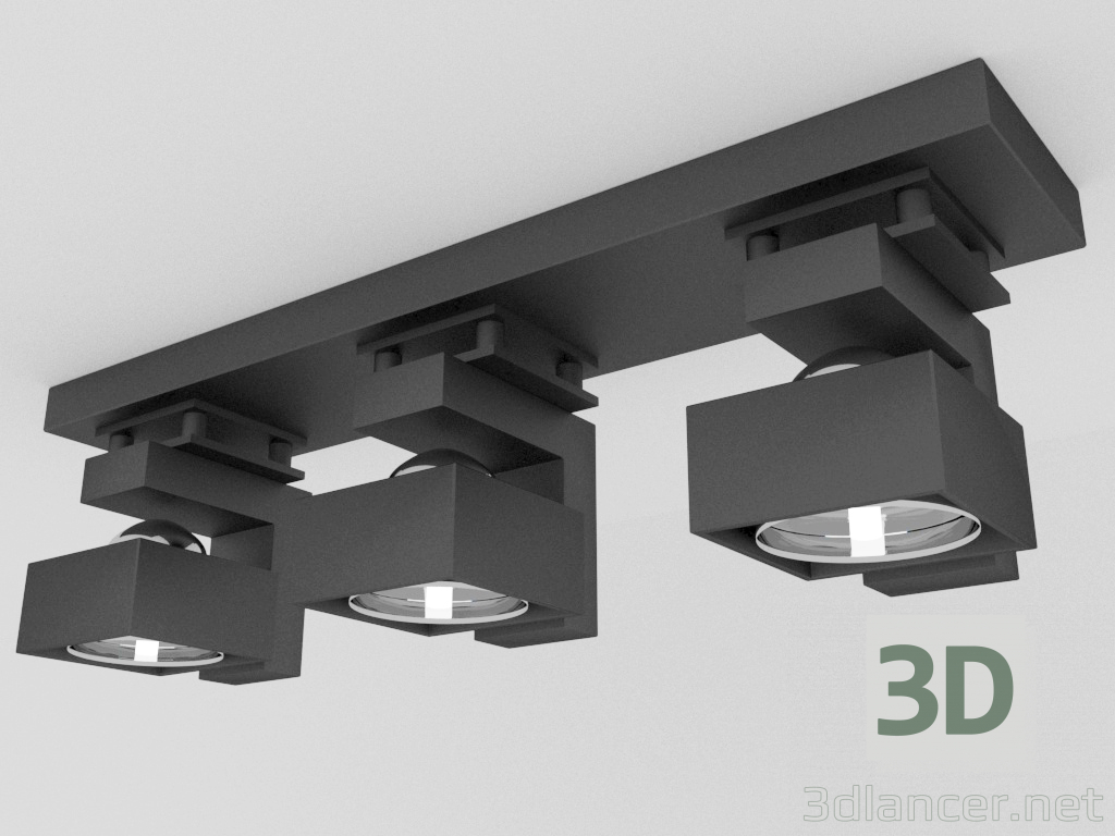 3d model ceiling down light - preview