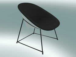 Silla CUP lounge lounge (1960-12, con recubrimiento en polvo negro, ABS blanco)