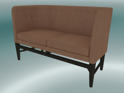 Double sofa Mayor (AJ6, H 82cm, 62x138cm, Walnut, Leather - Cognac Silk)