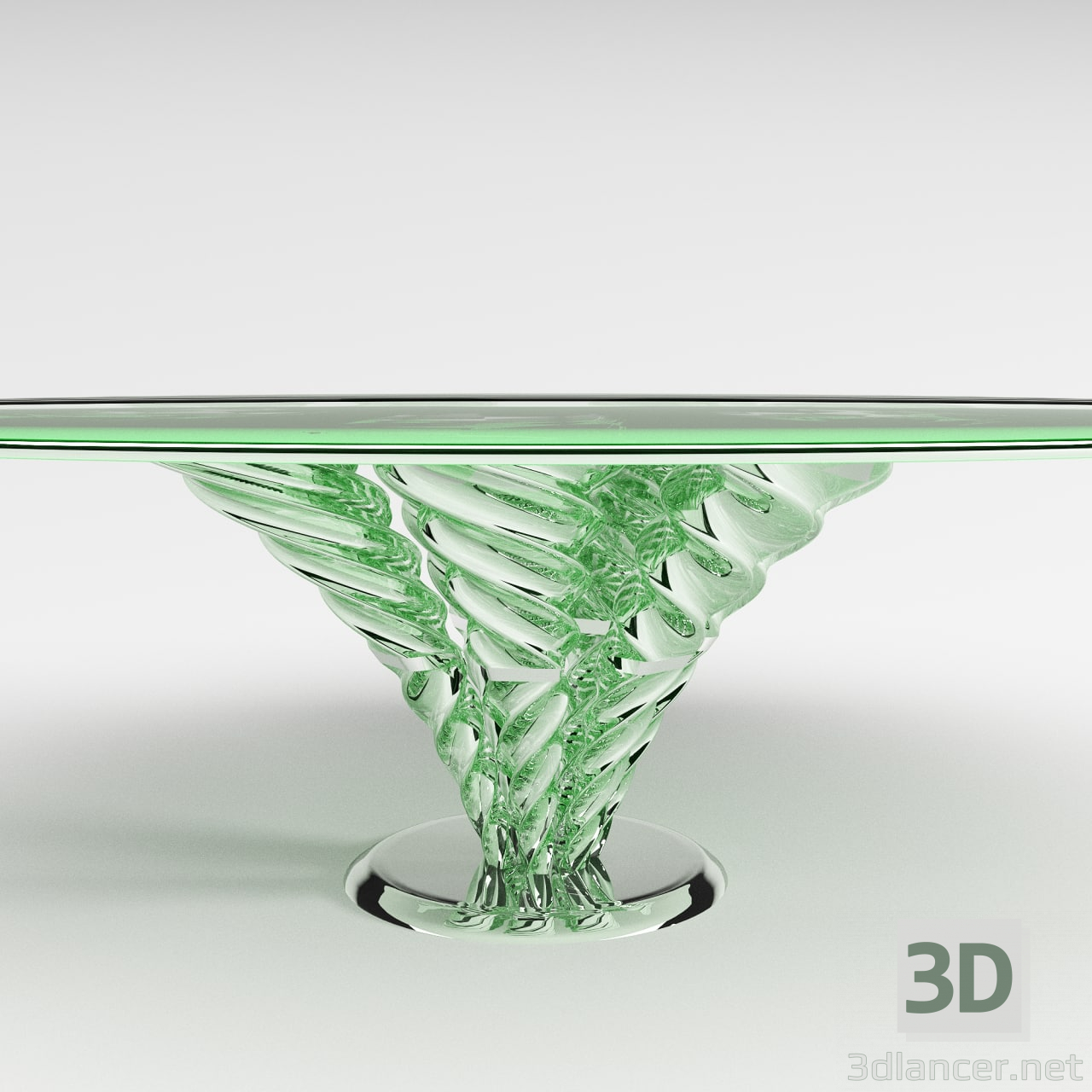 3d Стеклянный столик модель купить - ракурс