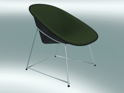 Armchair CUP lounge chair (1960-12, chrome, ABS black)