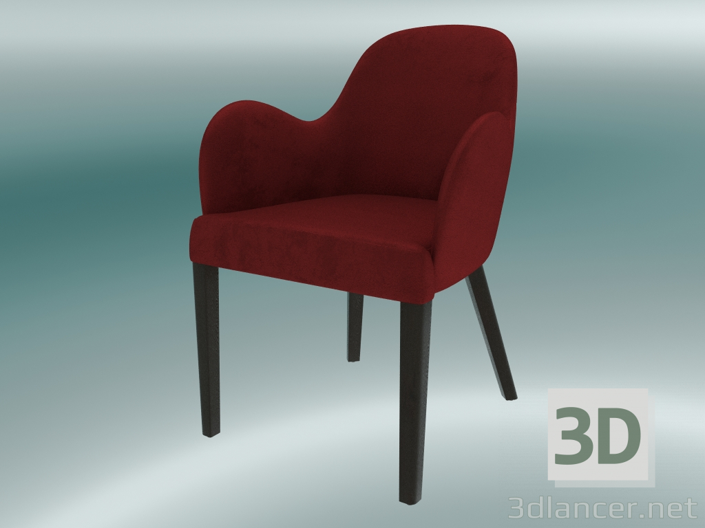 modèle 3D Demi-chaise Emily (rouge) - preview