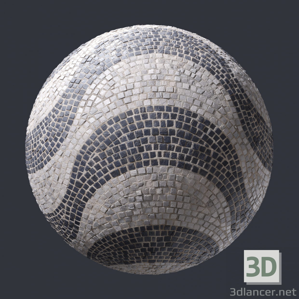 Portuguese Wave Cobblestone Tiles buy texture for 3d max