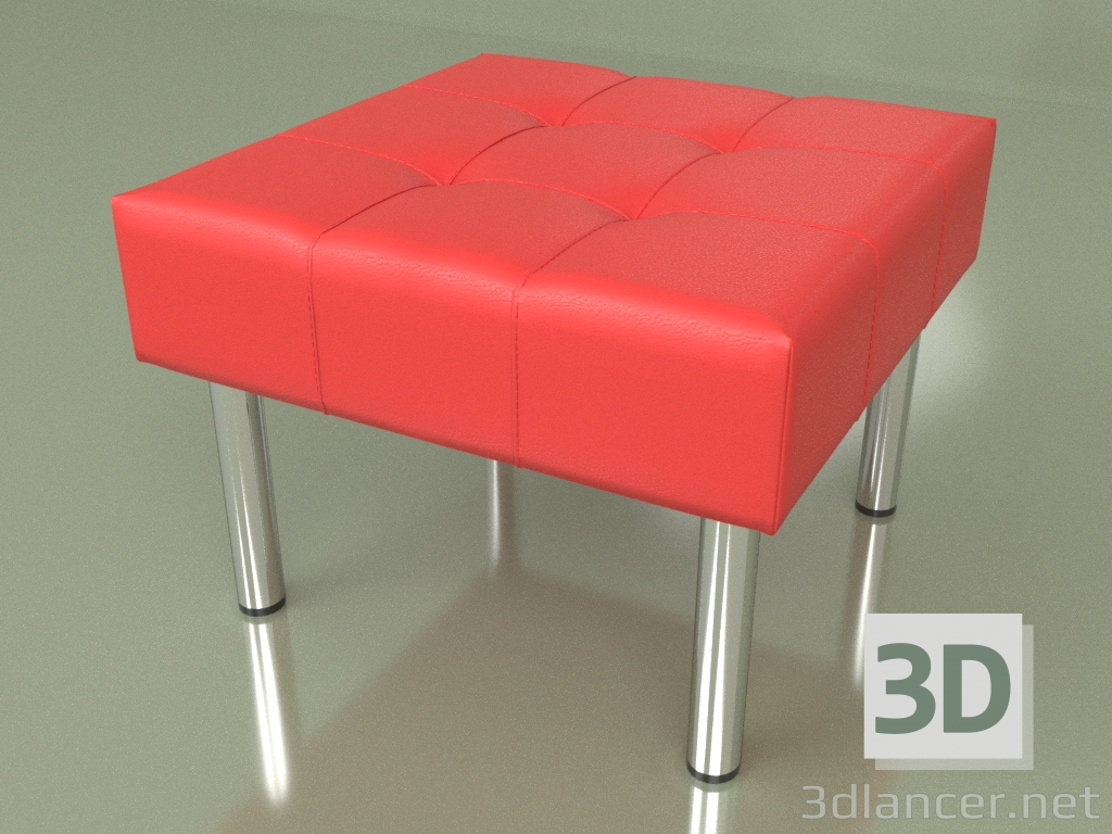 modello 3D Pouf business (pelle Red2) - anteprima