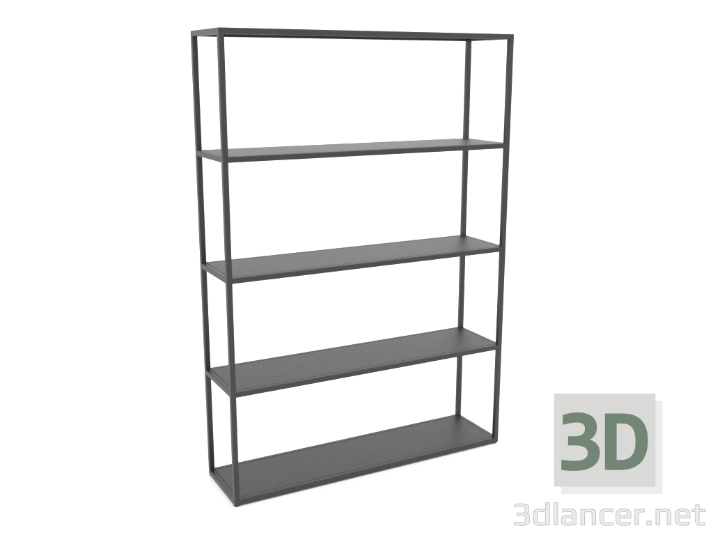 3d model Large rectangular rack (METAL, 120x30x170, 5 shelves) - preview