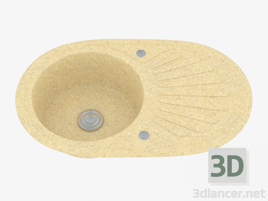modello 3D lavandino della cucina Fiesta (ZRS 211B, 97h60h20) - anteprima
