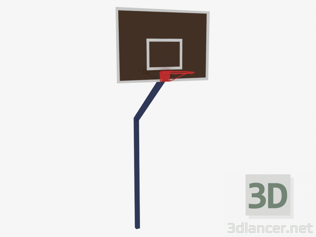 3d модель Элемент спортивной площадки Баскетбольная стойка (без сетки) (7910) – превью
