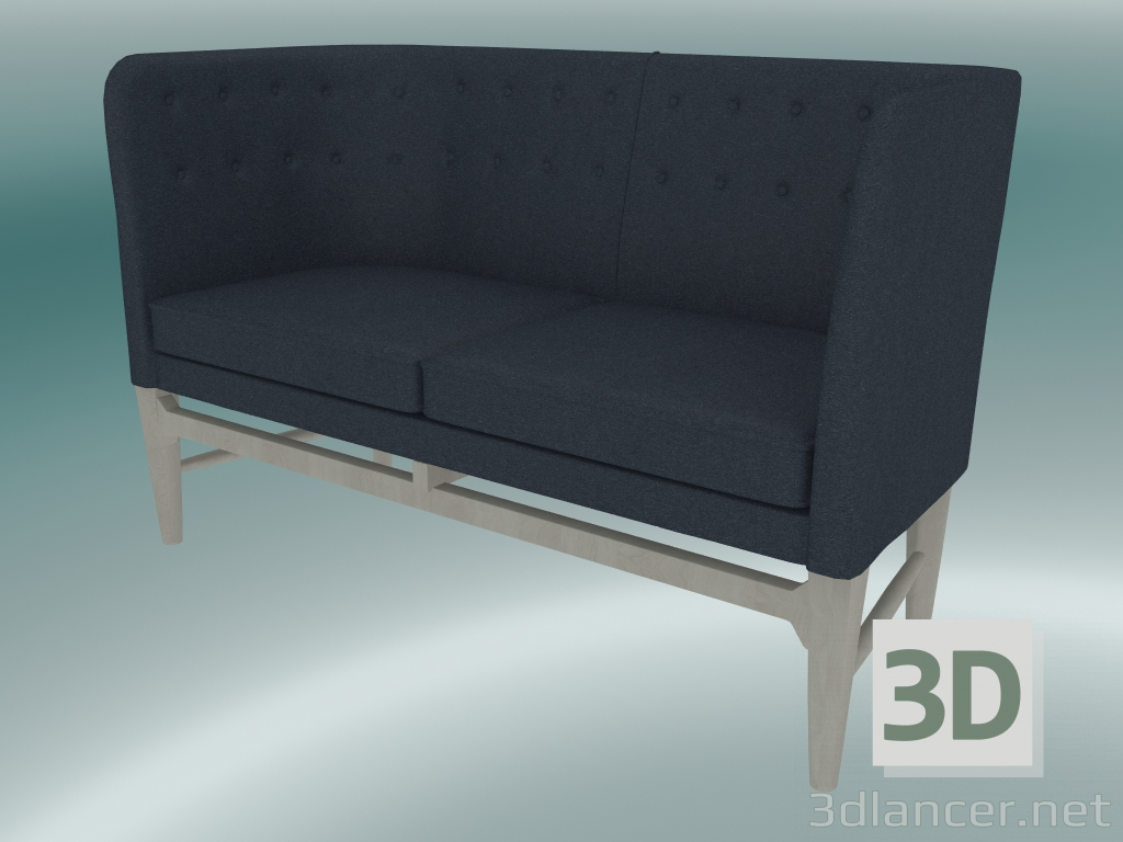 3d model Double sofa Mayor (AJ6, H 82cm, 62x138cm, White oiled oak, Divina - 793) - preview