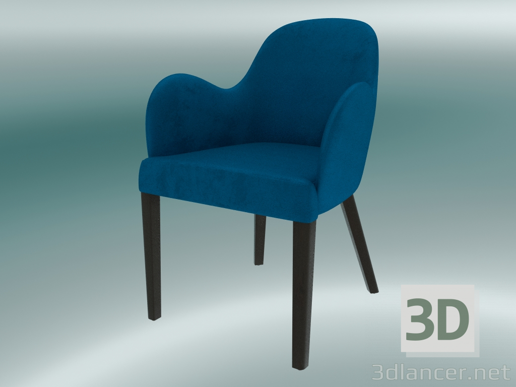 Modelo 3d Emily meia cadeira (azul) - preview