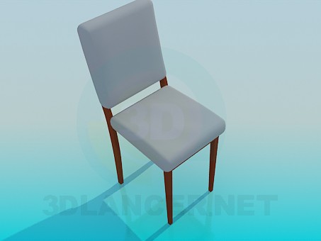 modèle 3D Chaise avec assise et dossier - preview