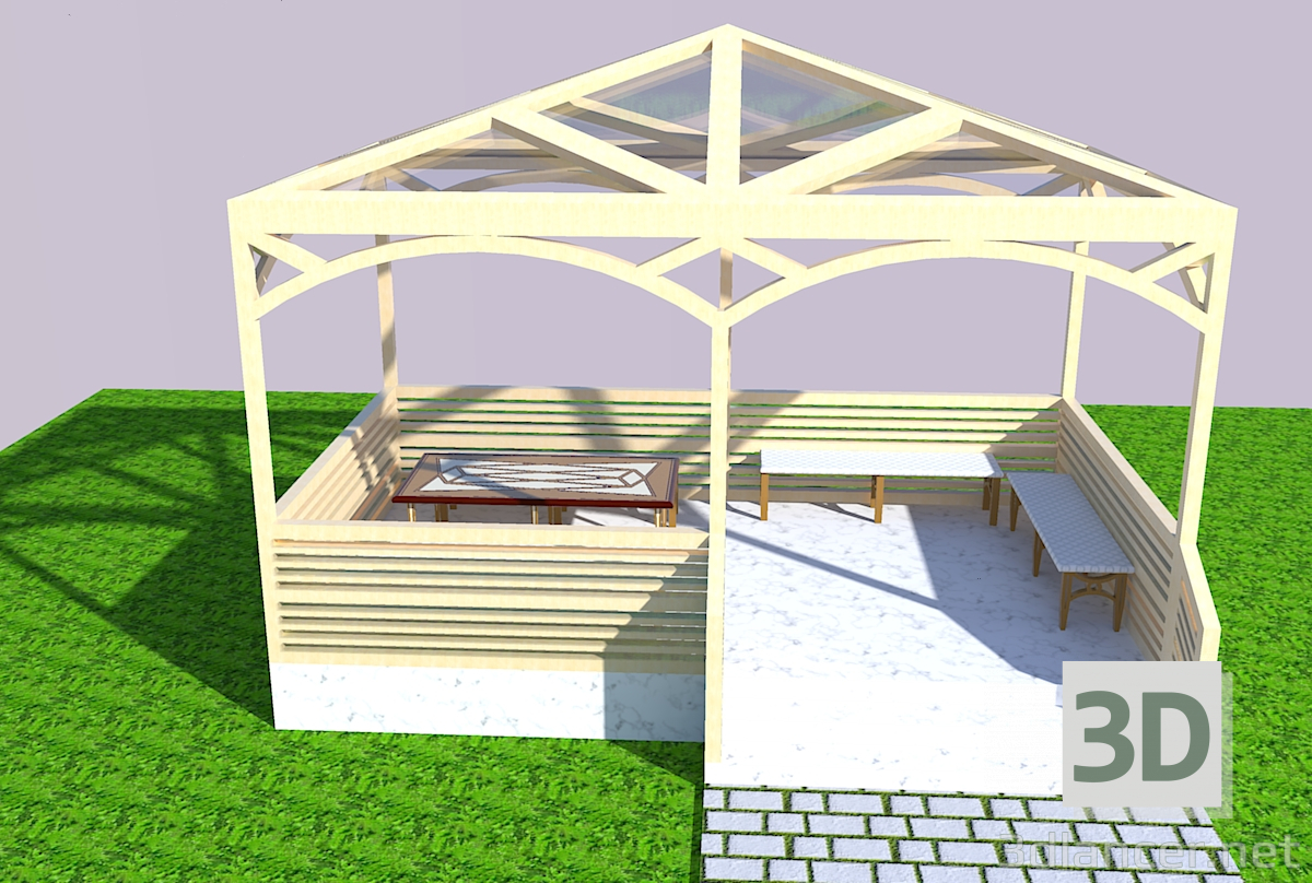 3d model casa de verano - vista previa