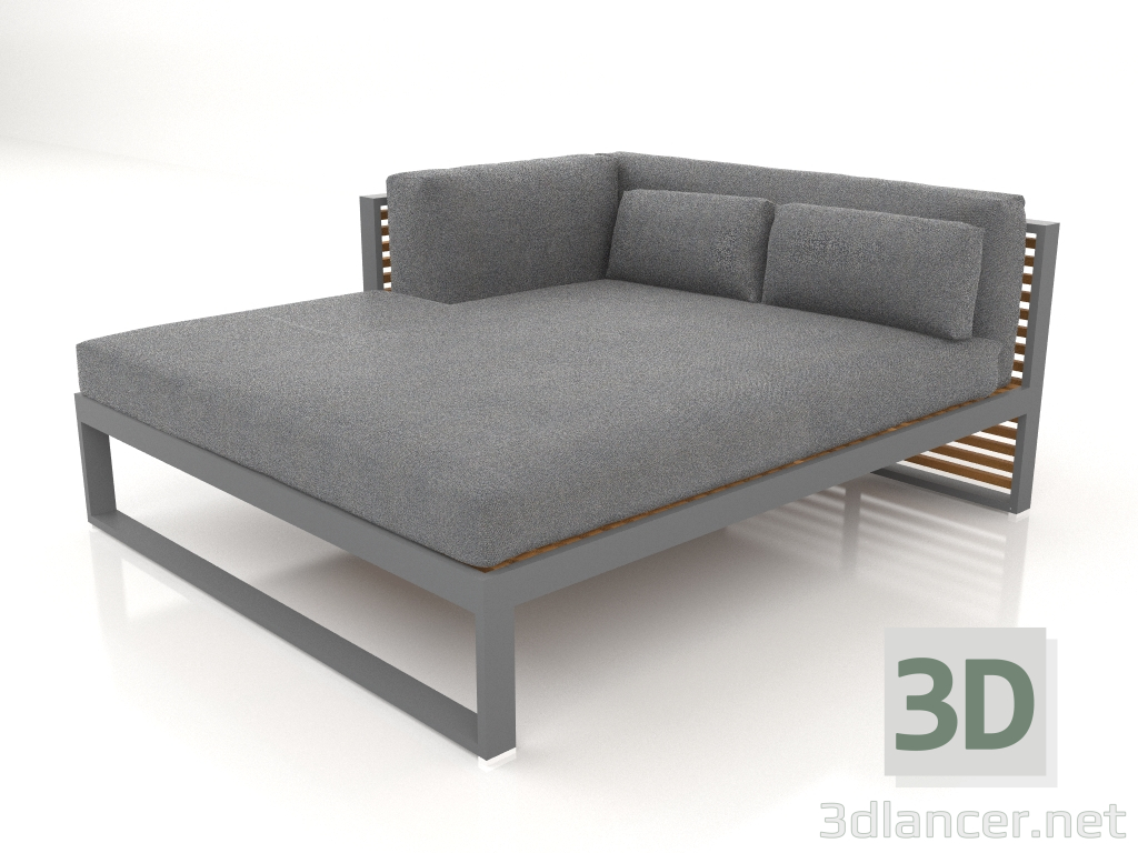 modello 3D Divano modulare XL, sezione 2 a sinistra, legno artificiale (Antracite) - anteprima