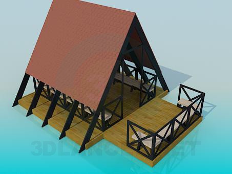 modèle 3D maison d’ete - preview